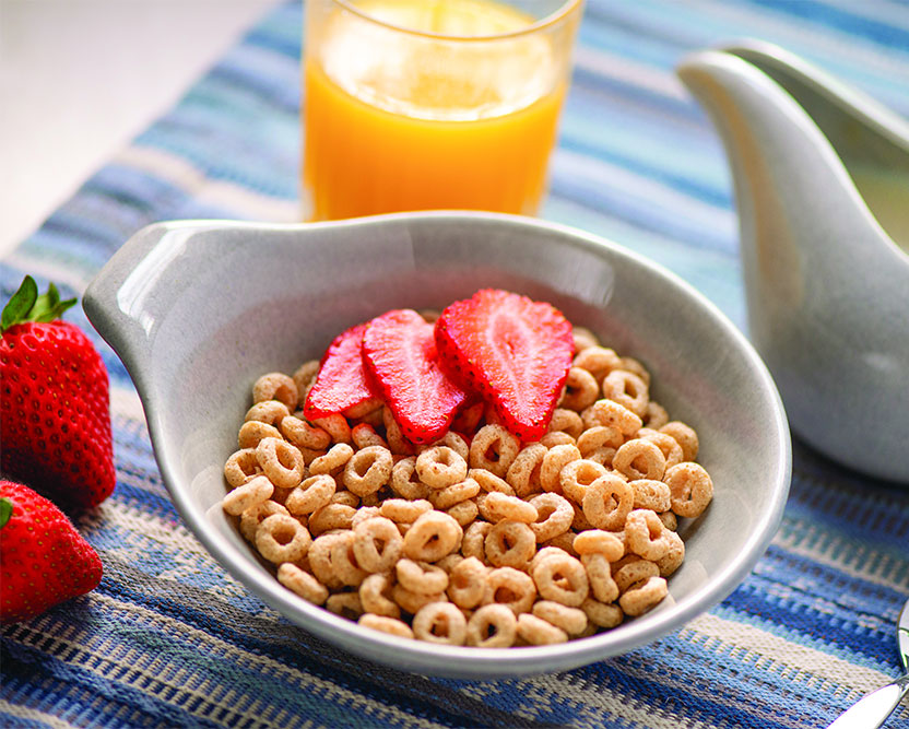 Bowl of cereal and strawberries