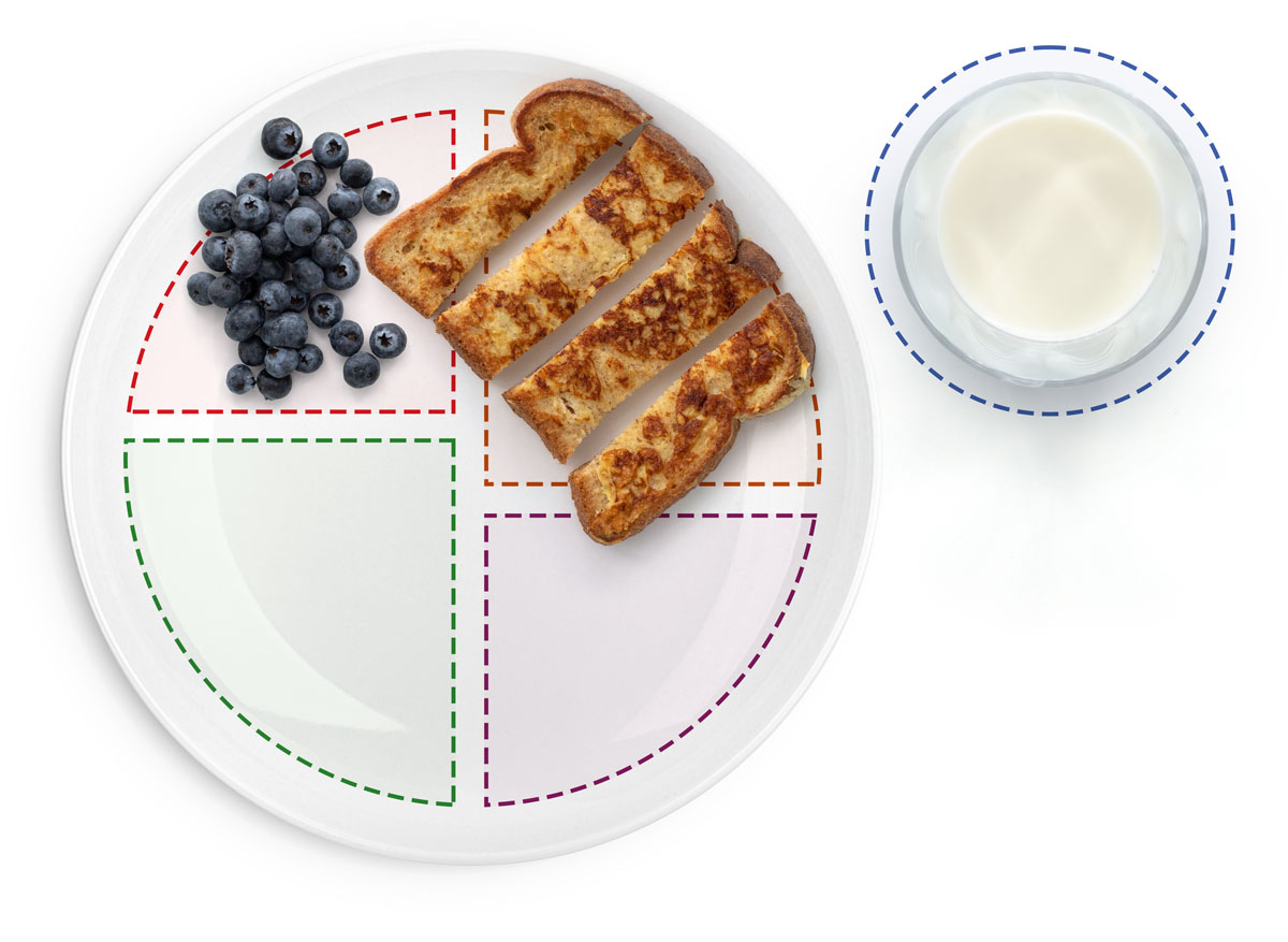 Banana French Toast and blueberries