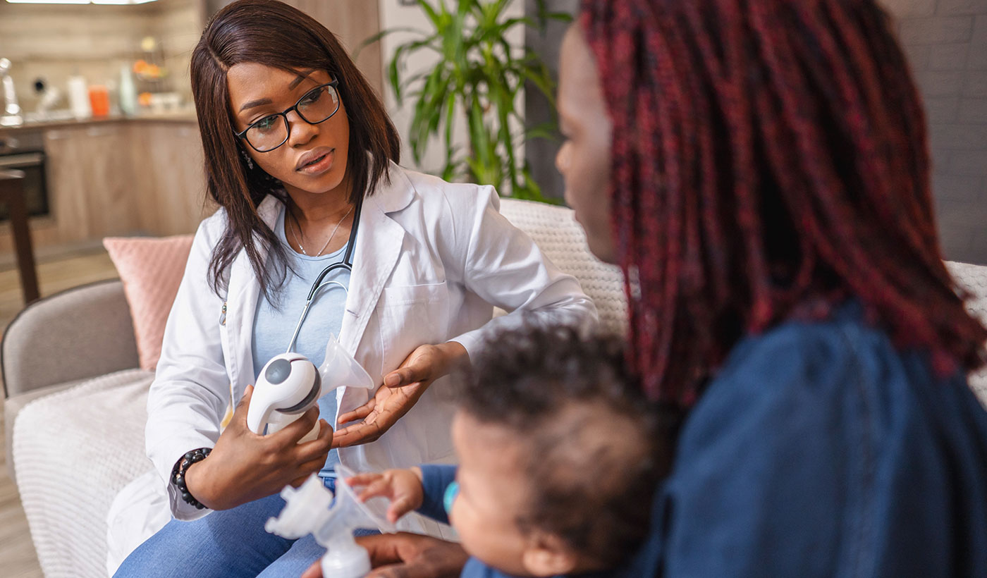Breast pump support and guidance