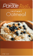 Instant oatmeal package with fruit and nuts