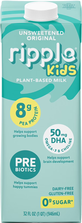 Ripple Kids plant-based milk carton with nutritional information