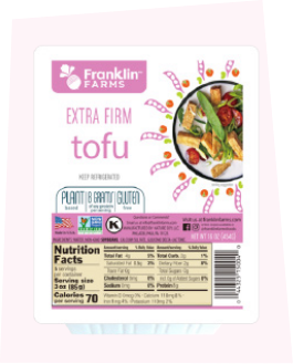Package of Franklin Farms extra firm tofu